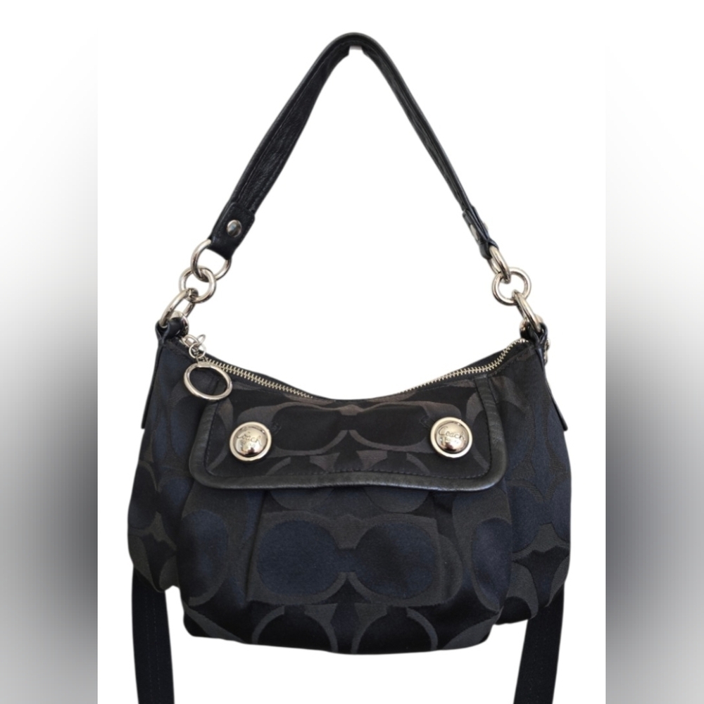 Coach Poppy Signature Satin Groovy Shoulder Crossbody Bag no. 13833 EUC in black